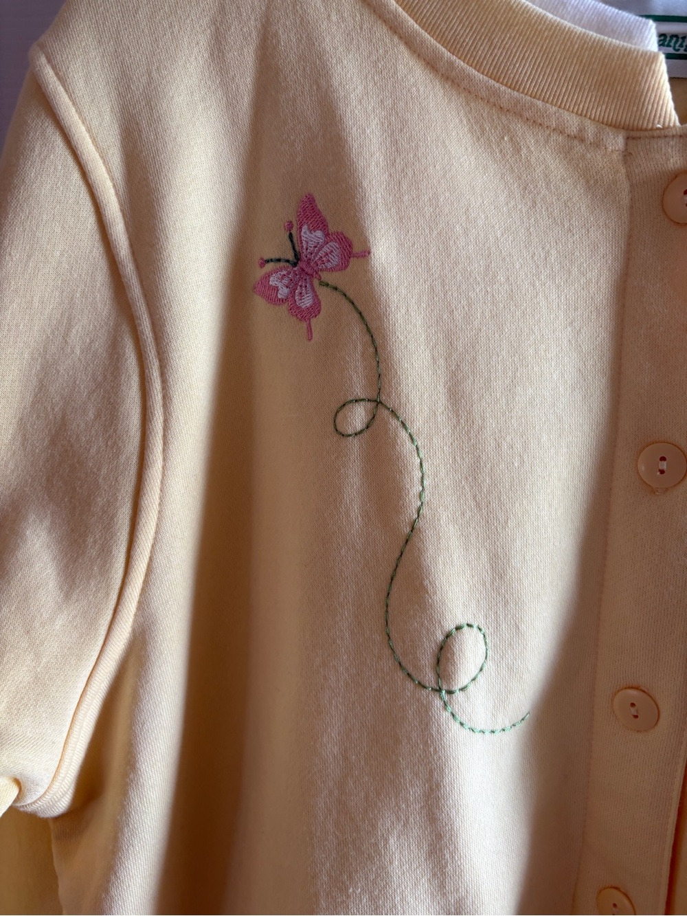 Vintage Shenanigans Floral Cardigan Sweatshirt Yellow Embroidered M Grandmacore - Picture 4 of 9